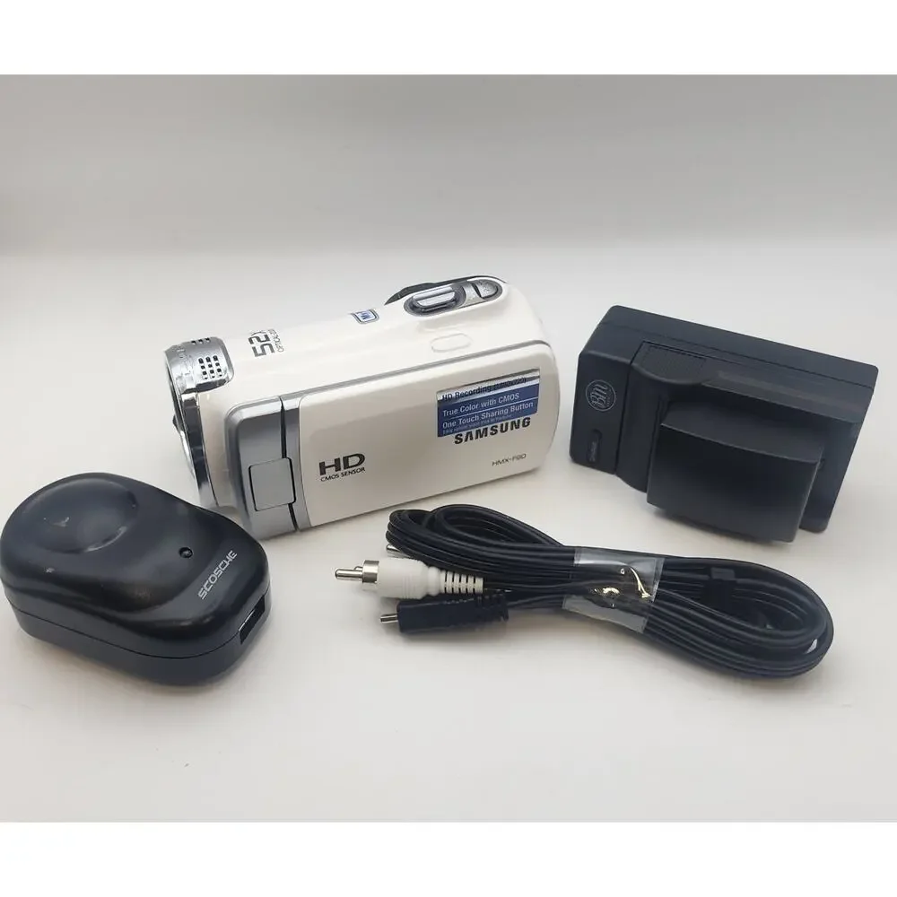 Samsung HMX-F90 HD Camcorder + New Battery, Charger, Memory Card, Manual, etc
